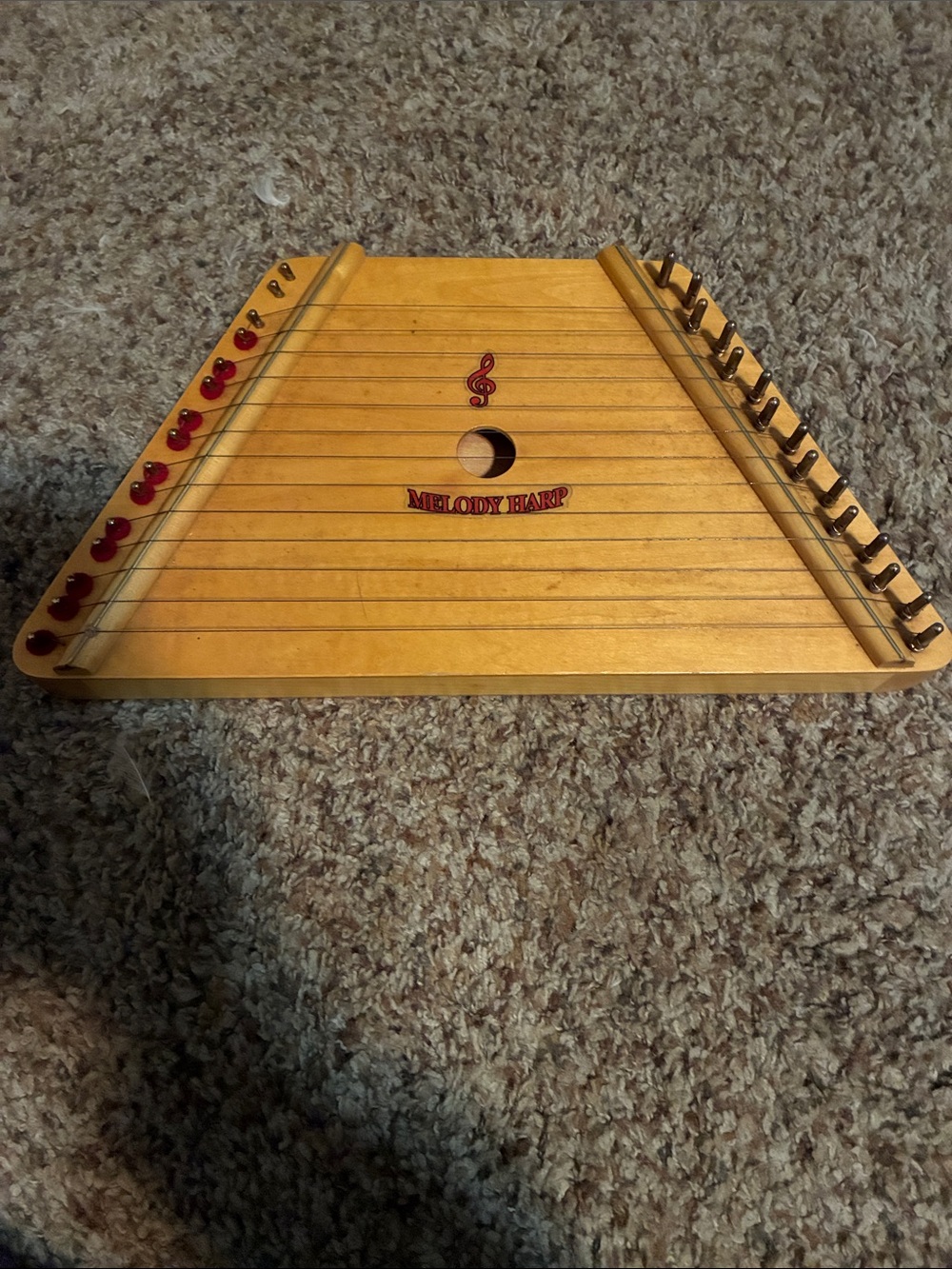 Wooden Lap Harp in Natural Yellow
